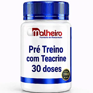 Pré Treino Malheiro Clean Focus com Teacrine 30 Doses - Energia Duradoura, Foco e Desempenho Físico