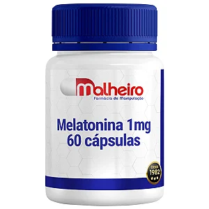 Melatonina 1 mg 60 cápsulas – Suplemento natural que auxilia no sono e insônia