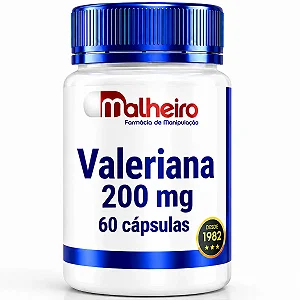 Valeriana 200 mg 60 cápsulas – Suplemento natural para sono e ansiedade
