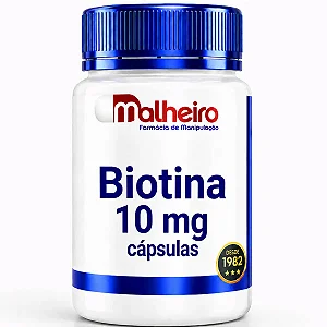 Biotina 10 mg – Suplemento para Cabelos, Unhas e Metabolismo Saudável