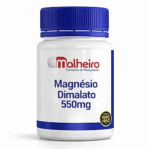 Magnésio Dimalato 550 mg – Alta biodisponibilidade, energia, desempenho e 165 mg de magnésio elementar