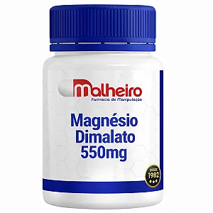 Magnésio Dimalato 550 mg – Alta biodisponibilidade, energia, desempenho e 165 mg de magnésio elementar