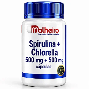 Spirulina 500 mg + Clorella 500 mg – Suporte Nutricional Natural | Farmácia Malheiro