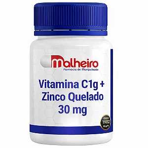Vitamina C 1G + Zinco Quelado 30 mg – Cápsulas para Imunidade e Bem-estar Diário