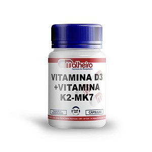 Vitamina D3 10.000 UI + Vitamina K2 MK7 200 mcg cápsulas