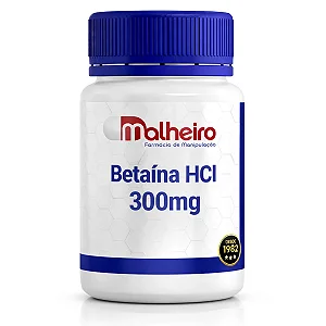Betaína HCl 300 mg – Suporte para a Digestão Ácida Saudável