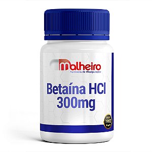 Betaína HCl 300 mg – Suporte para a Digestão Ácida Saudável