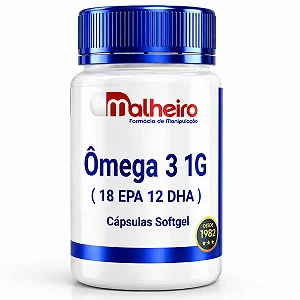 Ômega 3 (Óleo de Peixe) 1G 18/12 – Suporte Cardiovascular e Cognitivo
