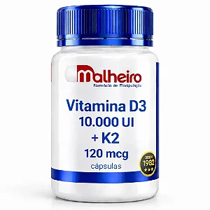 Vitamina D3 10.000 UI + Vitamina K2 MK7 120 mcg – Ossos, Imunidade e Vitalidade