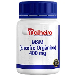 MSM (Enxofre Orgânico) 400 mg – Suporte Natural para Articulações, Pele e Tecido Conjuntivo