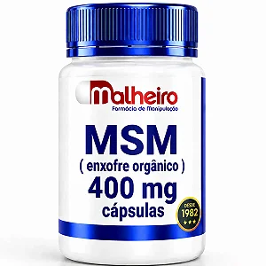 MSM (Enxofre Orgânico) 400 mg – Suporte Natural para Articulações, Pele e Tecido Conjuntivo