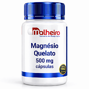Magnésio Quelato 500 mg - Suplemento de Alta Absorção para Saúde Óssea, Muscular e Mental