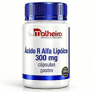 Ácido R Alfa Lipóico 300 mg Cápsulas Gastro Resistentes – Potente Antioxidante Celular