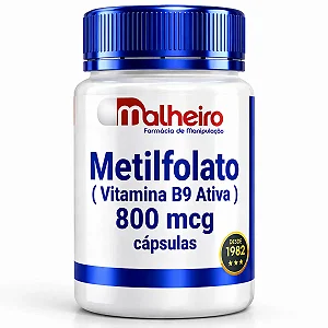 Metilfolato 800 mcg – Vitamina B9 Ativa para Saúde Celular e Neurológica