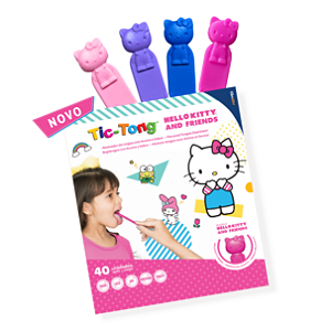 Abaixador de Língua Tic-Tong® Jr Hello Kitty® and Friends|S|R$31,90|POR PACOTE|(50 PACOTES X 40 UNIDADES)
