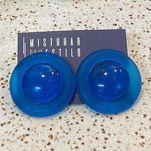 Brinco Redondo Disco - Semitransparente - Azul