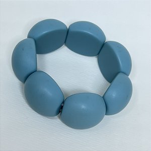 Bracelete de Bolas de Resina - Fosco - Azul Bebê