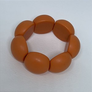 Bracelete de Bolas de Resina - Fosco - Laranja