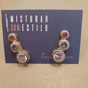 Ear Cuff Crav Inglesa - Cristal, Morganita e Rubi