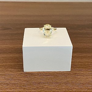 Anel Cristal Oval - Citrino Limão