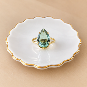 Anel Cristal Gota - Ametista Verde