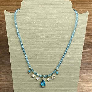 Colar Jasmim - Jade Azul
