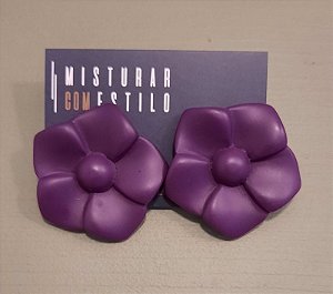 BRINCO FLOR DE RESINA - Violeta Fosco