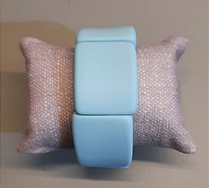 Bracelete De Resina Quadrado - Azul Bebe