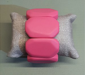 Bracelete De Resina Retangular - Pink