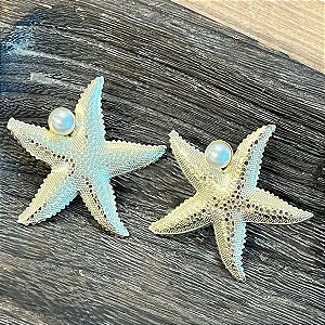 Brinco Estrela do Mar com Pérola - G - Dourado