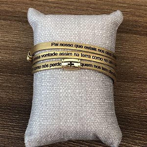 Pulseira de Couro - Pai Nosso