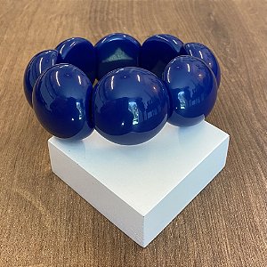 Bracelete de Bolas de Resina - Azul Marinho - GG