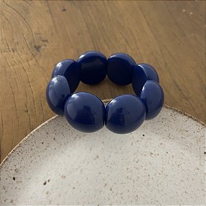 Bracelete de Bolas de Resina - Azul Marinho - GG