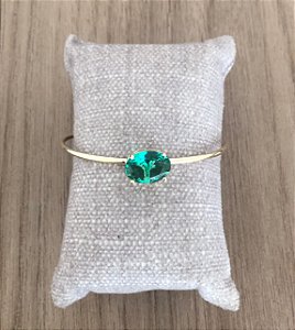 Bracelete Pedra oval - Paraiba verde