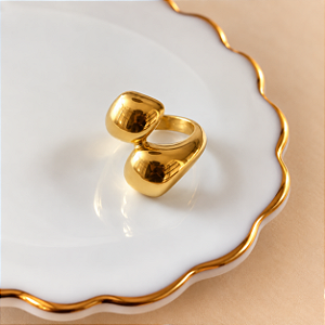 Anel Duplo Dourado