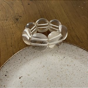 Bracelete de Bolas de Resina -Transparente