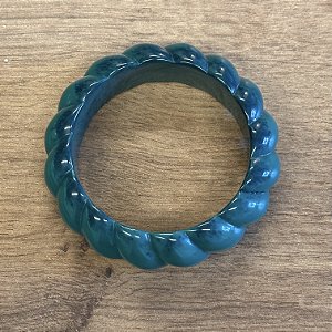 Bracelete Trançado de Resina - Verde Jade