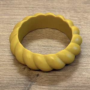 Bracelete Trançado de Resina - Mostarda Fosco