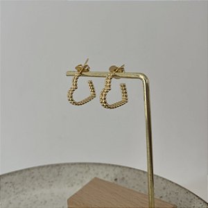 Meia Argola Coração Rendada