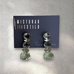 Brinco Eleonora - Ametista, Verde Limão
