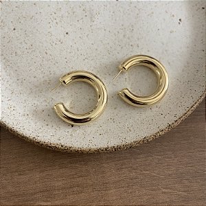 Argola Lisa Puff - G - Dourada