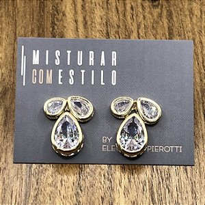 Brinco Três Gotas - Cristal