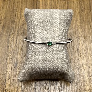 Bracelete Mola - Esmeralda - Ródio