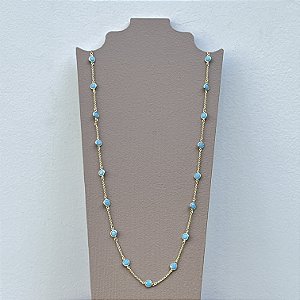Colar Cora Discos - Turquesa - Longo