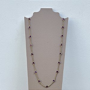 Colar Cora Discos - Pink - Longo