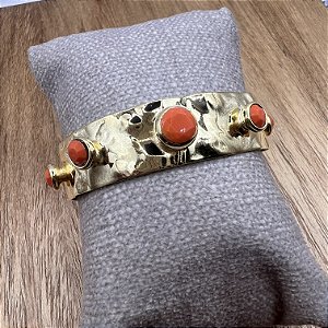 Bracelete Cora Martelado - Coral