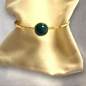 Bracelete Cora Solitário - Verde Musgo