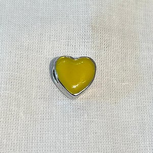 Berloque Passador Coração - Amarelo - G