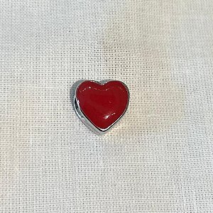 Berloque Passador Coração - Vermelho - G