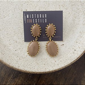 Brinco Aurora Resina Duplo - Capuccino